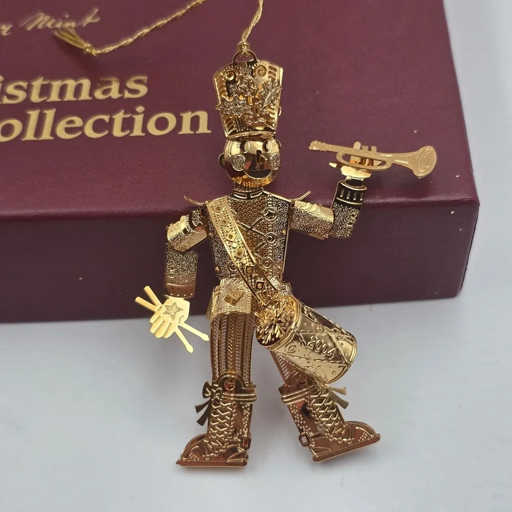2004 Danbury Mint 23KT Gold Plated Christmas Ornament Collection Set12 Box 3D